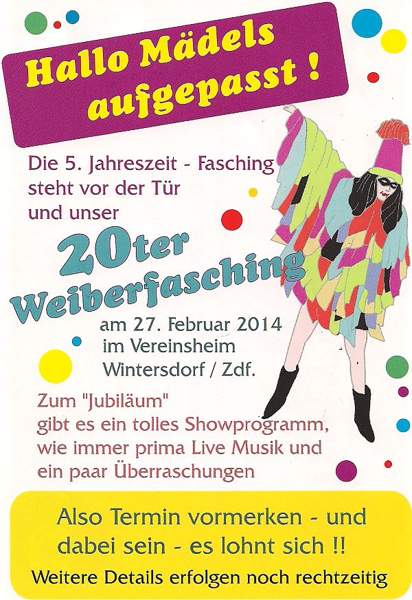 Weiberfasching im Sportheim am 27.02.2014