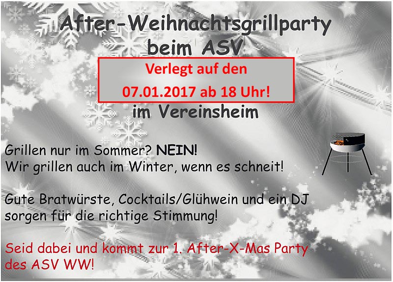 After-X-Mas-Party – Achtung neuer Termin!